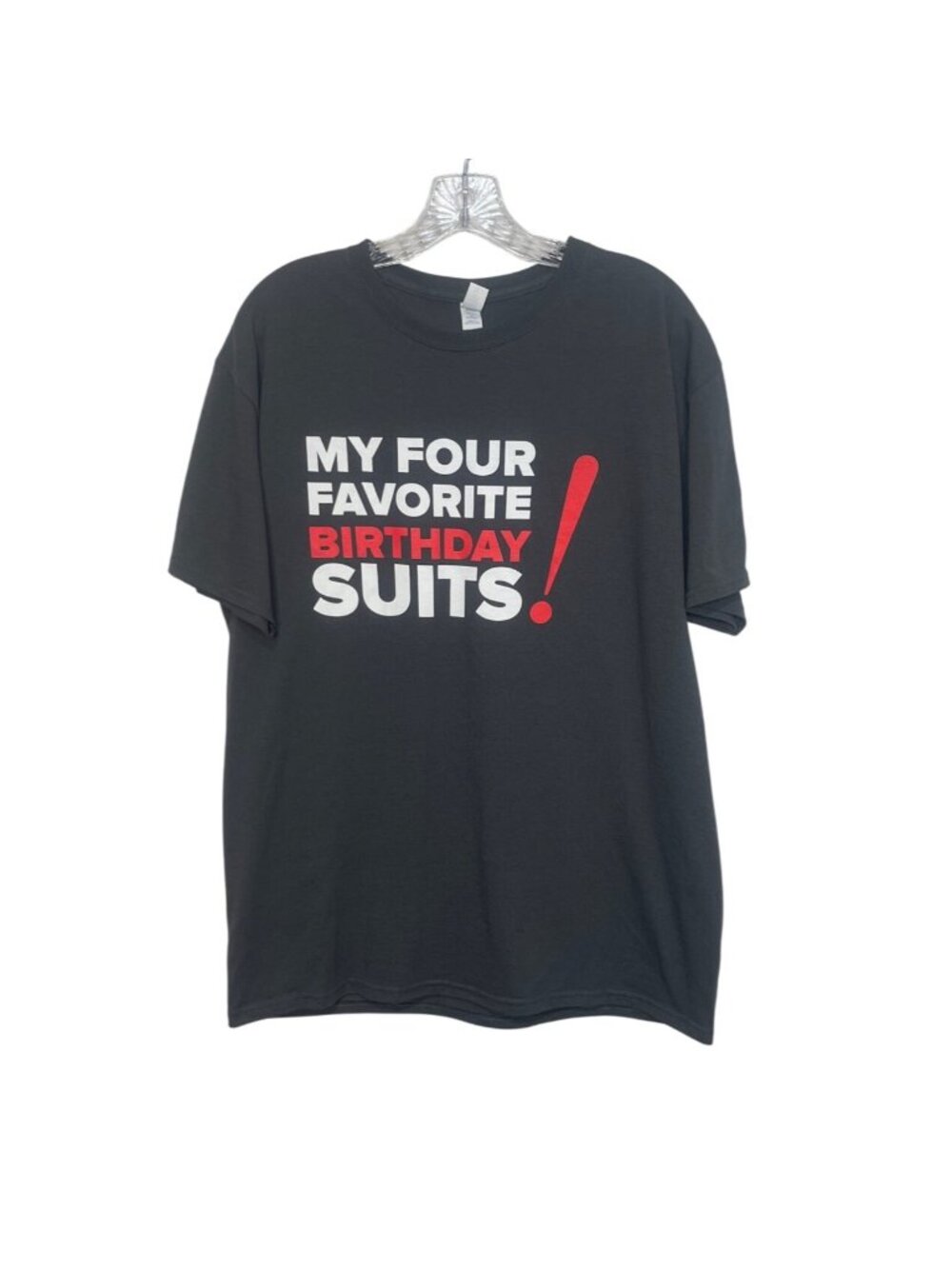 Live! Casino Graphic Tshirt My Four Favorite Birthday Suits Mens Large Black